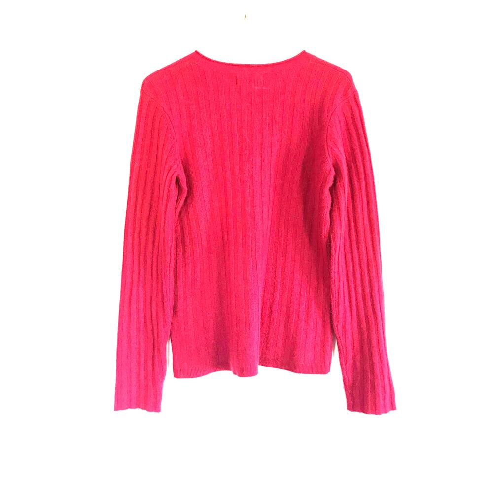 NAADAM Raspberry Pink Cashmere Ribbed Crew Neck Sweater Medium - Picture 7 of 8